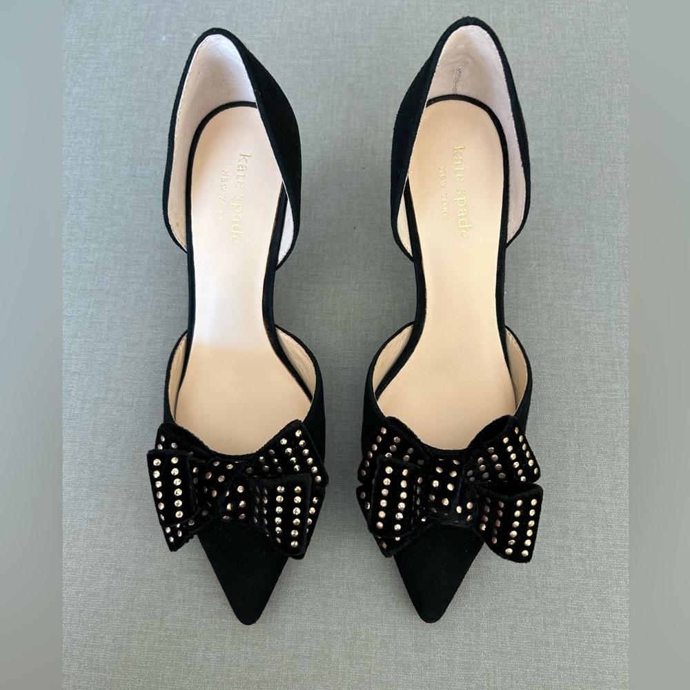 Kate Spade black pumps with bows